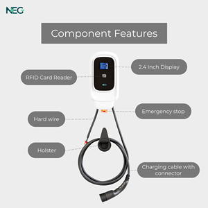 ที่ชาร์จ EV แบบติดผนังเครื่องชาร์จไร้สาย1.6J RFID ocpp แบบเต็มรูปแบบ - Product Image 3