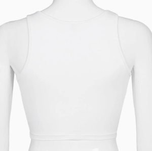 Custom Womens Gym Tank Top Deporte O Cuello Poliéster Acanalado Fitness Tank Tops - Product Image 6