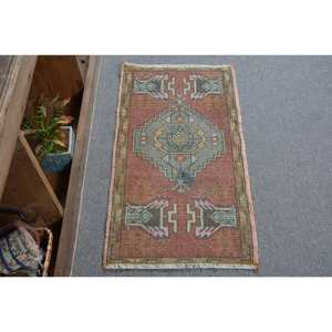 พรมปูพื้นสไตล์ตุรกีวินเทจ, 1.6x2.9ft ปูพื้นขนาดใหญ่ลวดลายปะต่อสีเบจสีน้ำตาลคลาสสิกวัสดุผ้าขนสัตว์ยางรองสำหรับห้องนอนห้องโถง - Product Image 1