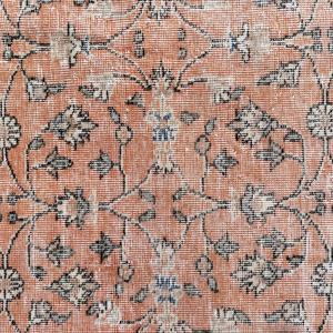 Tapis de 0,4 x 8,3 pieds, tapis turc vintage, tapis en laine orange - Product Image 3