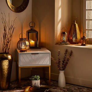 2026 Latest Hot Selling Gold Moroccan Handmade Durable Tapered Metal Fanoos Candle Holder <b>Lantern</b> for <b>Christmas</b> Ramadan Home - Product Image 6