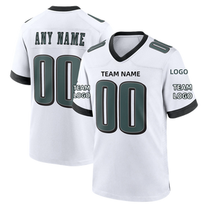 Maillots de football américain personnalisés vert, blanc, noir, gris – Uniforme d'équipe sublimé, respirant, antibactérien, coupe professionnelle, manches courtes - Product Image 6