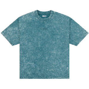 Camisetas de Hombre de Algodón 100% Lavado Estilo Vintage Azul Hielo, Ropa Urbana Informal Suave y Transpirable para Uso Diario - Product Image 2