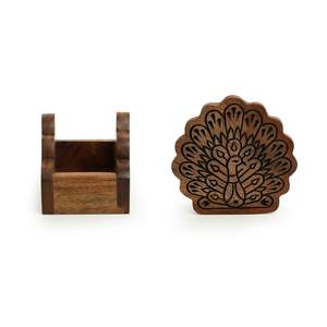 Fourniture en gros de sous-verres de thé en bois écologiques napperons tableau d'affichage avec prix authentique Design floral Style de luxe - Product Image 4