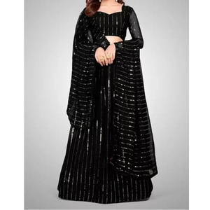 Lehenga choli ผ้า Georgette มี dupatta ชุดปาร์ตี้งานแต่งงานแบบดั้งเดิมชุดอินเดีย punjabi ผู้หญิง - Product Image 2