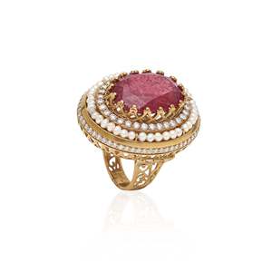 Bague en rubis taille ovale en or 18 carats - Product Image 3