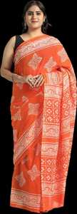 インドのエスニックサリーサリシャリインドとパキシュタニ服ハンドバティックピュアコットンサリー女性用