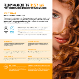 BOOST REPAIR PARA CABELLO ENRONCADO - Líquido reestructurante instantáneo con aminoácidos proteinogénicos, péptidos y vitaminas, Hecho en Italia - Product Image 2