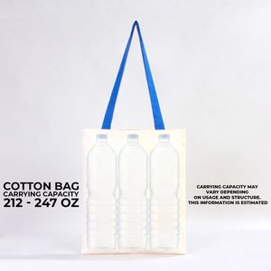 100% Cotton Canvas <b>Purse</b> with Blue Handles 14 X 16\" (35x40 Cm) Eco-Friendly <b>Medium</b> <b>Size</b> 10 oz for Daily Use Advertising Gifts - Product Image 6