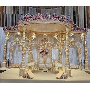Décoration créative de mariage Mayur Mandap avec dôme DST Exportations Meilleur prix Vivah Mandap Vente Mandapam en bois pliable Fabricant UK - Product Image 2