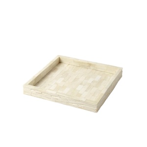Bandeja Rectangular de Hueso y Resina Hecha a Mano por Artesanos Reales, de Alta Calidad, con Diseño de Incrustaciones de Hueso y Perlas, Tamaño Personalizado, NH56 - Product Image 1