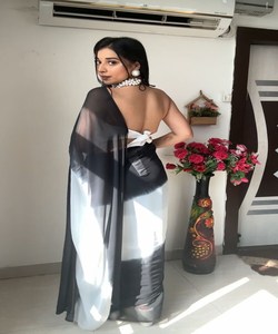 ผ้าส่าหรีผ้าตาข่ายสำหรับงานเจ้าสาวชุดปาร์ตี้แฟนซี - Product Image 2