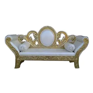 Hot sale luxury royal throne white royal loveseat wedding sofa for bride and groom