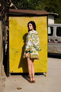 Mini vestido bohemio lavable ecológico de algodón puro 100% para mujer, bloque de mano, estampado Floral, ropa de viaje para la playa, cintura Natural - Product Image 2