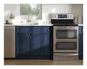 Placage moderne de luxe mélamine PVC évier de cuisine modulaire en bois armoire conceptions du Vietnam - Product Image 2