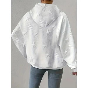Sudadera con Capucha Informal de Talla Grande para Mujer, Color Sólido, Manga Larga, Holgada, con Cordón, Transpirable, Moda de Invierno - Product Image 3