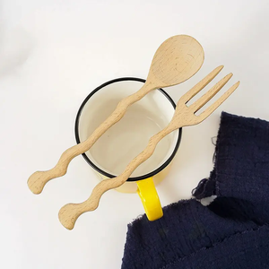 Ensemble de couverts à cuillère en bois à long manche réutilisables et écologiques outils à salade à bas prix couverts vaisselle et vaisselle - Product Image 6