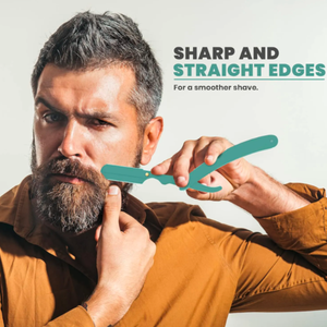 Maquinilla de afeitar de borde recto de peluquero profesional menta 100% Acero inoxidable 100 Paquete de cuchillas en forma de polvo seguridad ANAAIF belleza cuidado Personal - Product Image 6