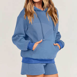 Conjunto de sudaderas y pantalones cortos de algodón informales para mujer más vendidos Nuevo diseño elegante para el invierno al por mayor - Product Image 5