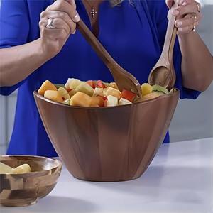 Bol de service en bois Urban India – Le meilleur récipient pour la restauration, idéal pour les présentoirs de café, les repas en famille, les événements hôteliers et la restauration collective - Product Image 2