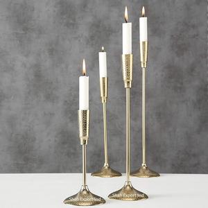 Bougeoirs coniques dorés en métal de conception martelée pour la maison salon 7 chandelles décoratives de table de mariage - Product Image 2