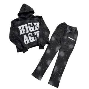 Conjunto Deportivo Personalizado al por Mayor 2025, Sudadera con Capucha y Pantalones de Algodón Premium, Conjuntos Deportivos Lavados al Ácido, Estampados - Product Image 1