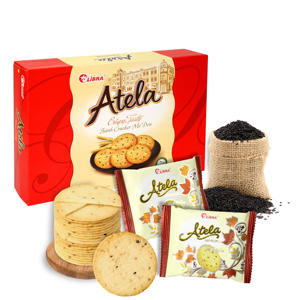 ATELA Healthy 342g FMCG Baked Goods Crispy Texture Sesame Crackers Salted Sweet <b>Box</b> Carton Sachet Wholesale Biscuits Salty Taste - Product Image 4