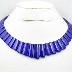 Collier de perles de lapis-lazuli naturel de style classique Collier ras du cou fantaisie Collier Lapis-lazuli - Product Image 1
