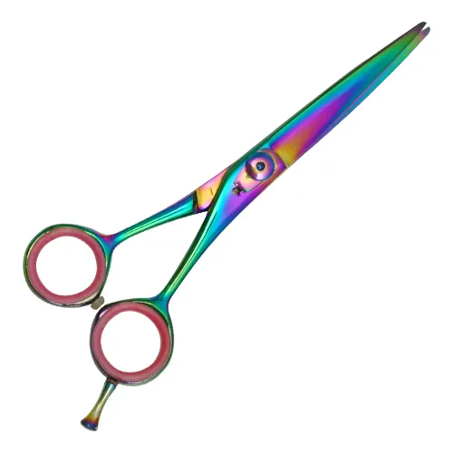 6 Inches Japanese Stainless Steel New Professional Barber Scissors Razor Edge Hairdressing Colorful Hair Scissors by Life Care.