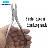 Pince à ongles professionnelle de qualité supérieure, durable, de luxe, à long manche, en acier inoxydable, à large ouverture, avec logo personnalisé, pour ongles des doigts et des orteils