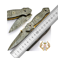 Couteau de poche pliant en acier Damas de haute qualité, lame à pointe tombante, marque SIZZCO, nouveau design, léger, pour la chasse et le camping, OEM