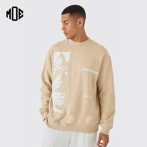 100% Cotton <b>Oversized</b> Custom Printed Crew Neck Sweatshirts Vintage Drop Shoulder Breathable Thick Winter <b>Hoodies</b> - Product Image 1