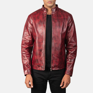 Chaquetas de cuero de moda de alta calidad para hombres Chaquetas de cuero personalizadas transpirables de talla grande de Color sólido liso para hombres - Product Image 1