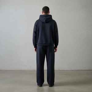Conjunto de Sudadera con Capucha y Pantalones Deportivos Holgados Unisex de Invierno, 100% Algodón, de Peso Medio, Estilo Informal, para Hombre - Product Image 4