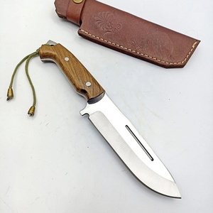 มีดเหล็ก ZACSM SD2 D2 แบบเต็มด้าม ทำมือ สำหรับงานอุตสาหกรรม ล่าสัตว์ และกิจกรรมเอาตัวรอดในป่า ใบมีดแบบ Fixed Blade ด้ามไม้ พร้อมปลอกหนังแท้ - Product Image 1