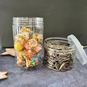 ขวดพลาสติก PET ใสเกรดอาหาร200มล. 350มล. 500มล. สำหรับบิสกิตบรรจุภัณฑ์คุกกี้ขนมผลไม้อบแห้ง - Product Image 4