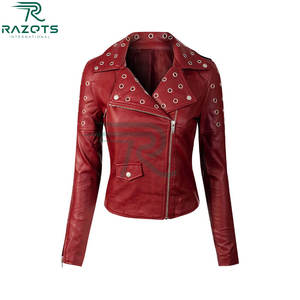2025 Women's Premium Real Leather Breathable Finished Winter <b>Jacket</b> with Fur Trim Solid Pattern Best Fashion Look Size 3XL - Product Image 2