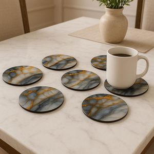 Customizable Classic Wood Cup <b>Glass</b> Coasters Wholesale Set for Premium Style Tea Coffee Water <b>Glass</b> Cover Coaster - Product Image 4