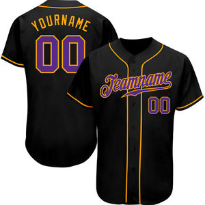 2026 nouveau maillot d'équipe de Baseball de haute qualité noir Double point Polyester respirant grande taille disponible nom d'équipe personnalisable - Product Image 6