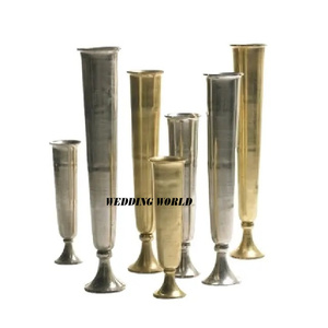 Vase à fleurs en métal de table de qualité supérieure à la main support de fleurs de créateur nickelé vase à fleurs en gros - Product Image 4