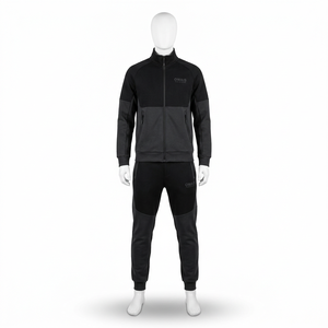 Conjunto Deportivo Ligero de Felpa Técnica con Capucha para Hombre, Color Negro Carbón Oscuro |   Ropa Urbana Moderna de Verano |   Casual Premium - Product Image 1