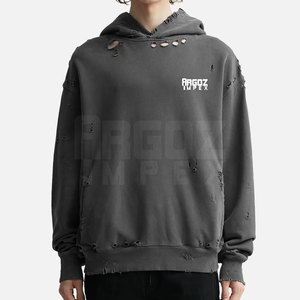 เสื้อฮู้ดดี้ผู้ชายดีไซน์สวย แต่งยับสไตล์วินเทจ ผ้าฝ้าย 100% ระบายอากาศได้ดี เหมาะสำหรับฤดูหนาว ขายดีที่สุด ขายส่ง มีปกฮู้ด - Product Image 3