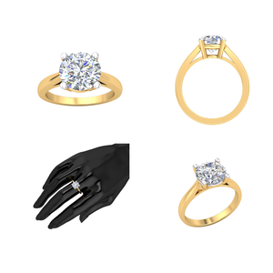 Bague classique élégante pour femme en or 14 carats 2 Cts VS Clarity Lab Grown EF Color Diamond IGI Certified Luxury Brilliant Cut - Product Image 3