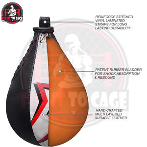 Ballon de boxe de vitesse en tissu Oxford noir et rouge de qualité supérieure, personnalisable avec logo, service OEM ODM, vente en gros, best-seller - Product Image 2