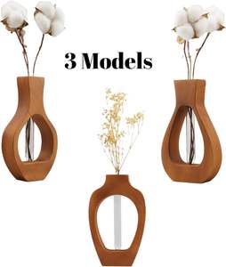Wooden flower <b>Vase</b> manufacturer for Flowers Decor <b>Glass</b> & <b>Crystal</b> VasesModern Boho Minimalist Circle - Product Image 6