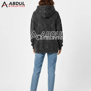 Women Acid Wash <b>Rhinestone</b> <b>Hoodies</b> Sparkly Oversized Street Style Pullover Acid Wash <b>Rhinestone</b> <b>Hoodies</b> - Product Image 4