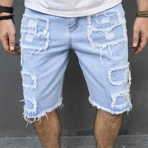 Short de haute qualité pour hommes, décontracté, denim brut américain High Street, jorts droits amples pour hommes - Product Image 5