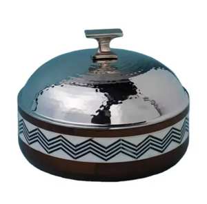 Handcrafted Resin Inlay Wooden Serving Casseroles With Stainless Steel Hot Pot Perfect for Stylish <b>Food</b> <b>Warming</b> and Presentation - Product Image 1