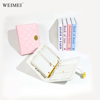 WEIMEI Wasserdichter Faltbarer Reise-Schmuckorganizer Etui Buch-Ringbinder Schmuckaufbewahrungstasche mit Transparentem Reißverschluss Samtbeutel