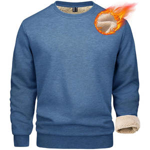 Sweat-shirt unisexe à manches longues et col rond Premium 300 GSM Doublure Sherpa Brodé Logo personnalisé Vêtements d'hiver-100% Coton sur mesure - Product Image 3